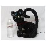 Fiber Optic Black Cat Halloween Decor ~ Powers On