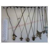 (7) Necklaces & (4) Necklace Jewelry Hangers