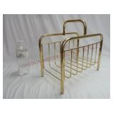 Mid Century Goldtone Metal Magazine Rack