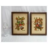 Hand Stitched Crewel Embroidery Hummel Needlepoint
