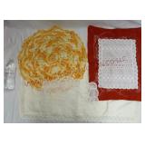 Linens ~ German Lace Edge Tablecloth & Doilies