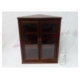 Corner Wall Curio Cabinet w Glass Doors ~ 19.5" t