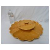 Mid Century California Pottery Chip & Dip Set