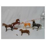 Vintage Hard Plastic Horse Toys ~ One Broken Leg