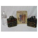 Singer & Simplicity Metal Tins ~ Sewing
