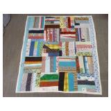 Vintage Quilt w Feed Bag Backing ~ 73"x83"