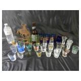 Bar Table Sign, Shot Glasses & Beer Bottle