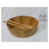 Bamboo Salad Serving Set ~ Bowl, Fork & Spoon