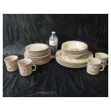 Strawberry Pattern Newcor Stoneware Set ~ 24 pc