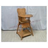 Vintage Solid Wood High Chair ~ Converts to Table