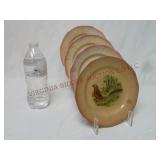 Antique Bread & Butter Plates w Bird Design ~ 4