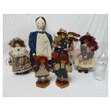 Primitive Style Americana Dolls ~ Lot of 6