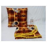 Handmade Fleece Redskins Throw Blanket & Pillow