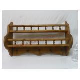 Wooden Wall Shelf with Hat / Coat Pegs ~ 25.5"wide