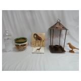 Planter Giraffe Tiles Copper Candle Holder & Bird