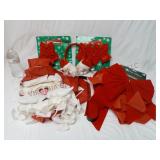 Santa Claus Wind Sock, Ear Muffs & Velvet Bows