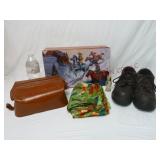 Stetson Tin, Cowhide Toiletries Bag, Scarf & Shoes