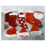 Christmas Stockings, Hanger, Santa Hats