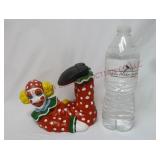 Handpainted Ceramic Clown Figurine ~ 5" tall