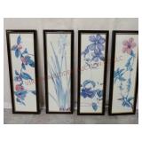 Black Lacquer Framed Botanical Prints ~ Set of 4