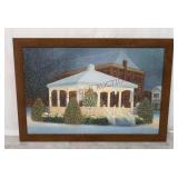 L. Blackburn Winter Print on Canvas, Wood Framed