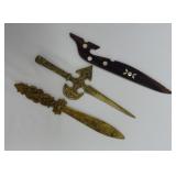 Lot of 3 Letter Openers ~ Brass & Wood