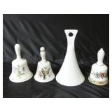 Lot of 4 Porcelain Hand Bells
