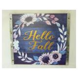 Hello Fall Sunflower Hanging Sign