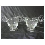 Vintage Heisey Glass Sugar & Creamer Set