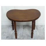 Vintage Kidney Shaped Wooden Side Table