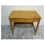 Vintage Wood School Desk w/ Center Drawer