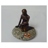 Kobenhavn Denmark Mermaid on Rock 3" Bronze Statue