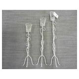 Set of 3 Floral Vining Metal Candle Holders