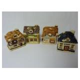 Set of 4 Christmas Village Houses