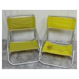 Set of 2 Yellow Beach Chairs