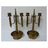 Set of 2 Vintage Brass Candelabras 18" Tall