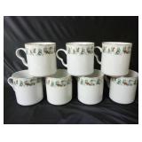 Set of Christmas Holly Mugs by China Pearl