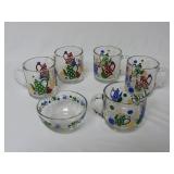 Anchor Hocking Tea Time Mugs, Sugar & Creamer