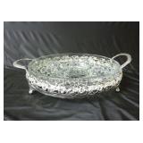 Divided Dish w/ Silver Plate Stand