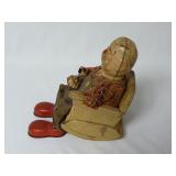 SAN Smoking Grandpa Tin Litho ~ For Parts