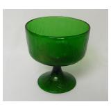 Vintage Emerald Green Hoosier Glass Footed Vase