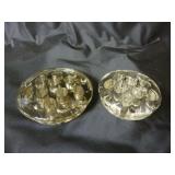 Lot of 2 Clear Glass Flower Frogs