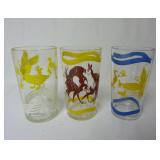 Lot of 3 Vintage Smooth Side Peanut Butter Glasses