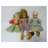 Lot of 3 Vintage & Antique Dolls