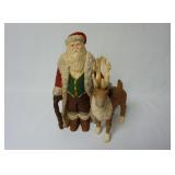 Hand Painted Ceramic Santa & Reindeer