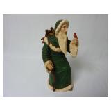 Hand Painted Ceramic Santa w/ Cardinal