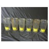 Set of 6 Hazel Atlas Jelly Jar Glasses w/ Labels