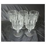 Set of 5 Westmoreland Glass Paneled Grape Goblets