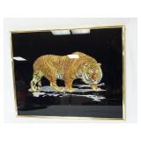 16" x 20" Framed Metallic Tiger Picture