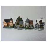 Lot of 4 Lighted Village Houses